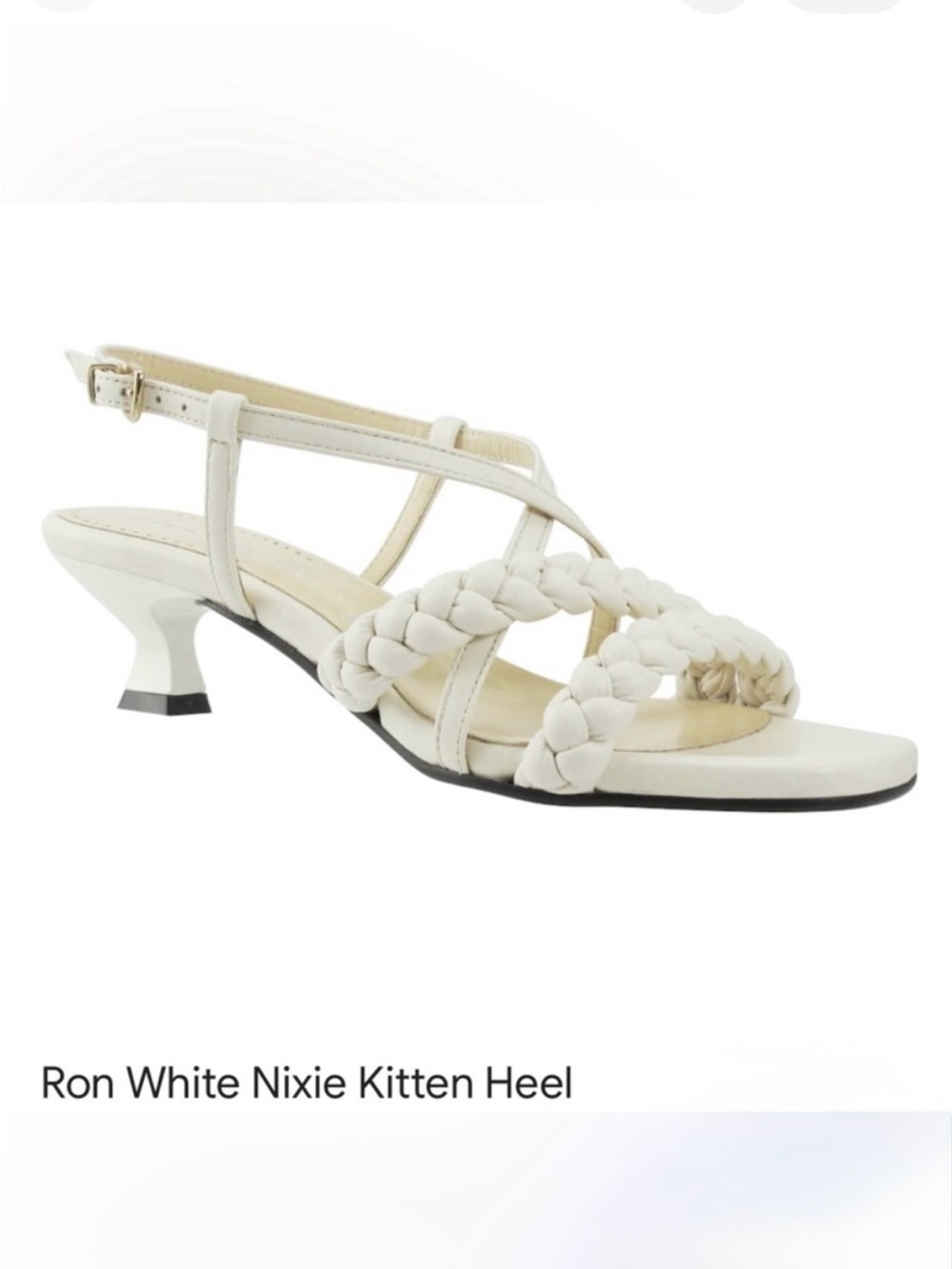 RON WHITE Nixie Braided Kitten Heel Sandal in IVORY size 39 US 9 new